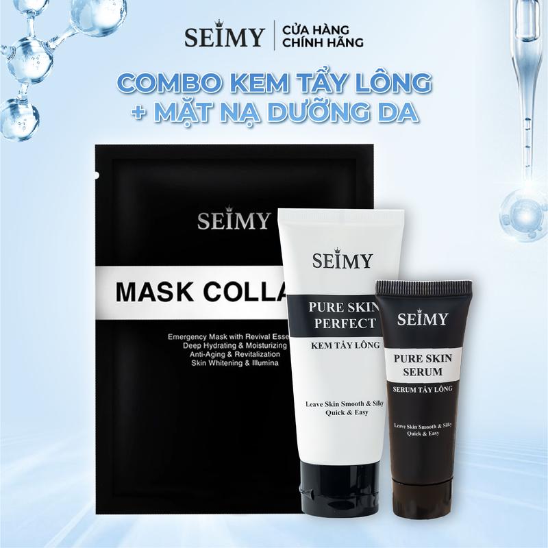 Combo Kem Và Serum Tẩy Lông Kèm Mặt Nạ Seimy - Pure Skin Perfect