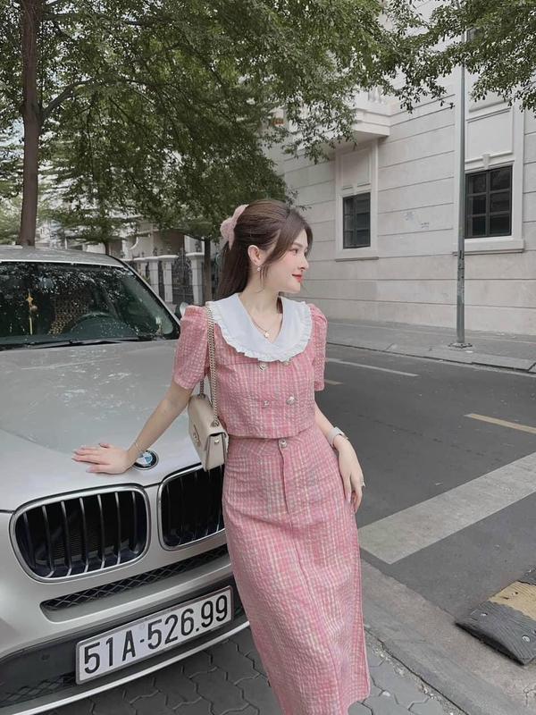 SET VÁY TIỂU THƯ ĐŨI CARO TAY BỒNG DÁNG DÀI 4