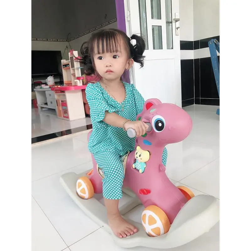 [FREESHIP] Ngựa bập bênh chòi chân 2in1 cho bé, có nhạc và đèn 5