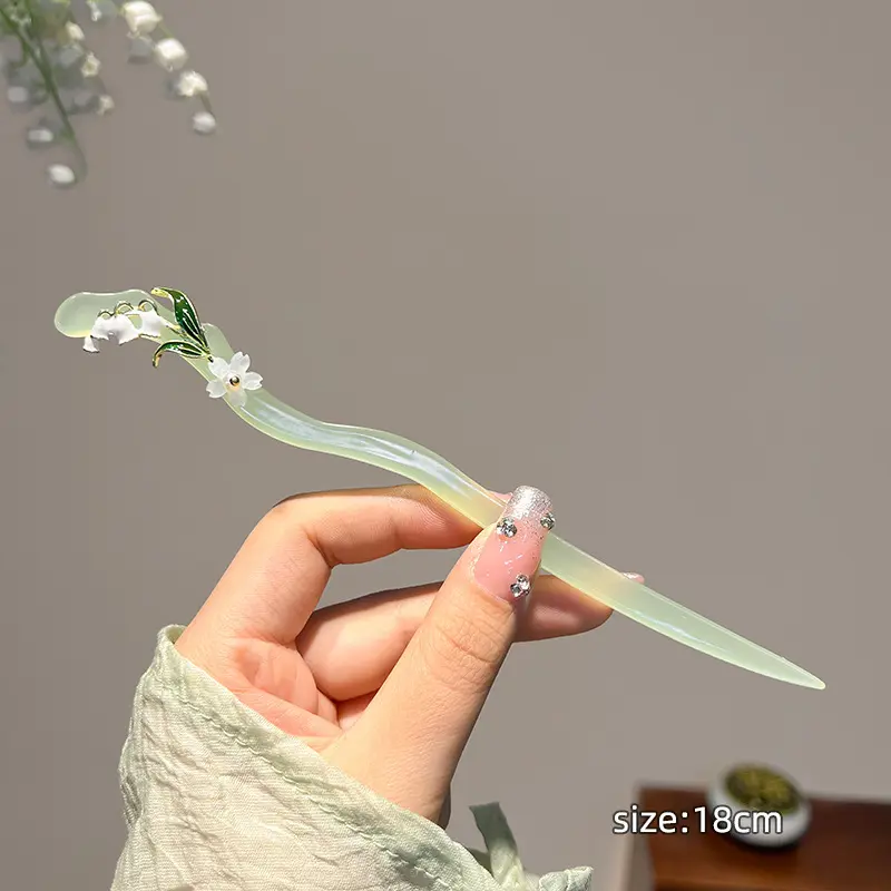 Bộ Kẹp Tóc Cổ Tích Phong Cách Mùa Hè, Kẹp Tóc Hoa Huệ Trong Thung Lũng, Làm Bằng Nhựa Resin, Phụ Kiện Tóc Nữ Cổ Điển Thích Hợp Cho Gian Hàng Chợ Đêm 6
