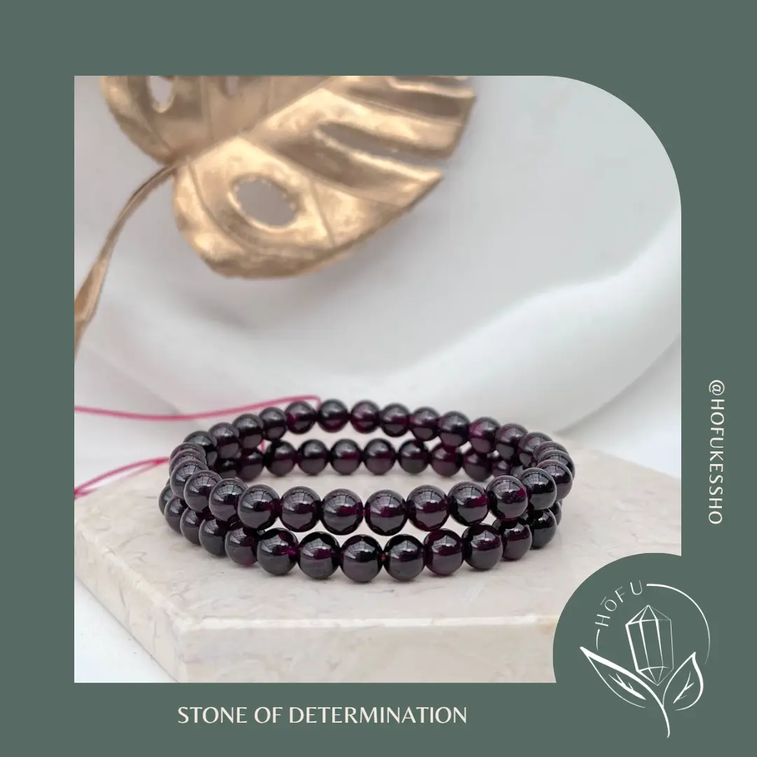 Gelang Batu Garnet Natural Crystal Bracelet