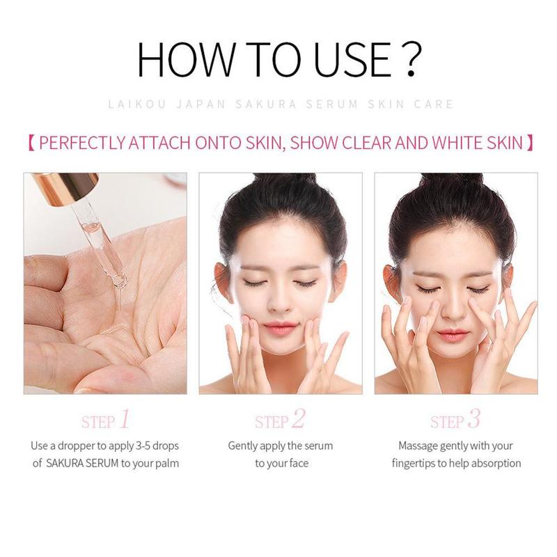 Product Introduction of Sakura Brightening Facial Serum Moisturizing Sachet Smooth Wrinkle For Dullness Skin Care 24