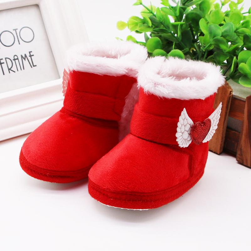 Product Introduction of Newborn Baby Girl Plush Snow Booties Keep Warm Shoes Non-Slip Sneaker Walking Soft-Soled Breathable Heart Wings First Walkers 31