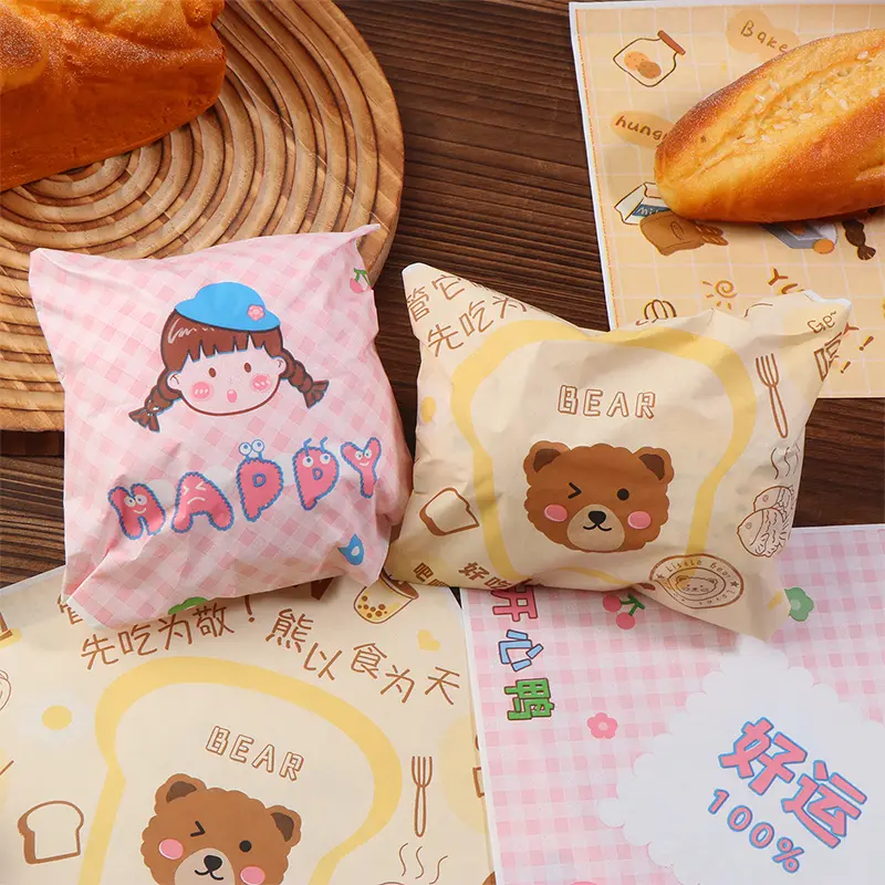 Giấy chống dầu, 50 cái, Giấy gói thực phẩm, Thích hợp để nướng, bánh mì sandwich, burger, khoai tây chiên và thực phẩm chiên, có thể được sử dụng làm tấm lót đĩa hoặc phụ kiện 1