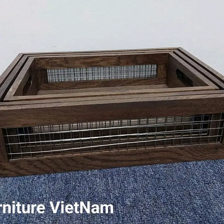 bộ khay để đồ bằng gỗ sồi Mỹ 3 trong1 6