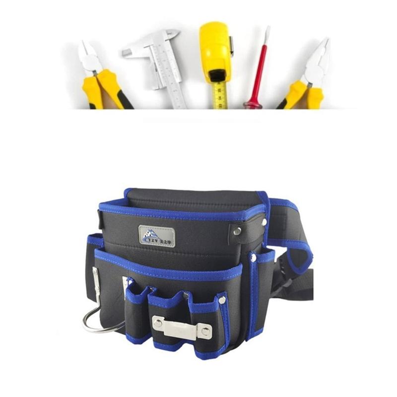Practical Oxford Cloth Electrician Waist Bag Waterproof Multi-Pocket Tool Pouch Belt Anti-Fall Tool Bag Hardware Tools 3