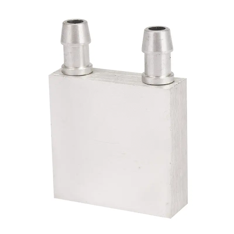 Khối làm mát nước, vật liệu hợp kim nhôm chính, kích thước 40x40mm, cho bộ làm mát nước lỏng, hệ thống tản nhiệt, màu bạc, thích hợp cho máy tính để bàn và máy tính xách tay, sử dụng cho CPU 2