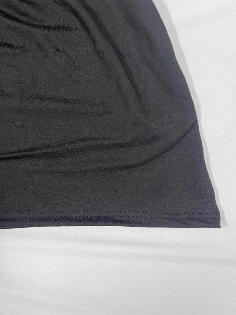 Product Introduction of Plus Size Solid Cut Out Drop Shoulder Tee, Casual Short Sleeve Round Neck T-shirt for Summer, Women's Plus Clothing for Daily Wear 5