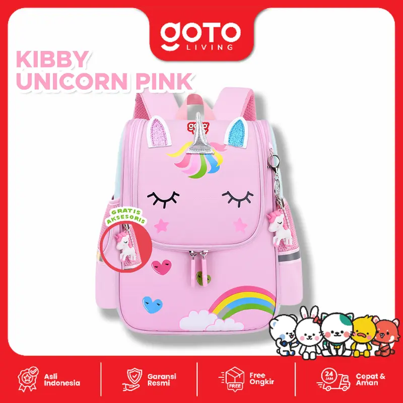 Goto [COD] Kibby Tas Sekolah Ransel Backpack Anak Perempuan Waterproof Bag 8
