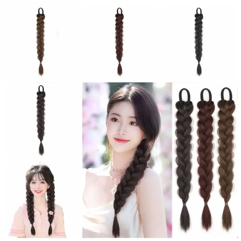 Ekor Kuda Jalinan Sintetik, Fesyen, Jalur Rambut Elastik, Rambut ...