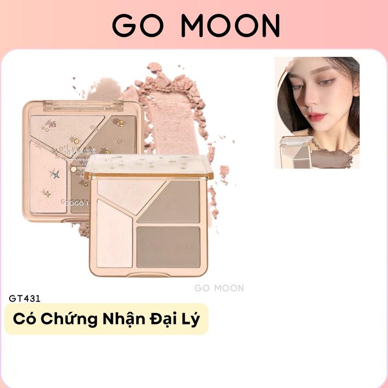 Phấn Bắt Sáng Tạo Khối 4 Ô Màu GOGO TALES The Sunset GT431 13.5 g GOGOTALES đa năng lâu trôi lên màu chuẩn chính hãng Mỹ Phẩm Cosmetic Trang Điểm Women Nữ