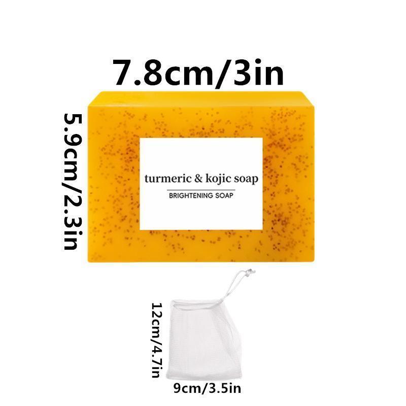 Turmeric Soap Bar, 13pcs/set Moisturizing Brightening Body Wash Soap Bar & Soap Net, Deep Cleansing Body Wash Soap for Women & Men, Daily Skincare Product, Skincare 1