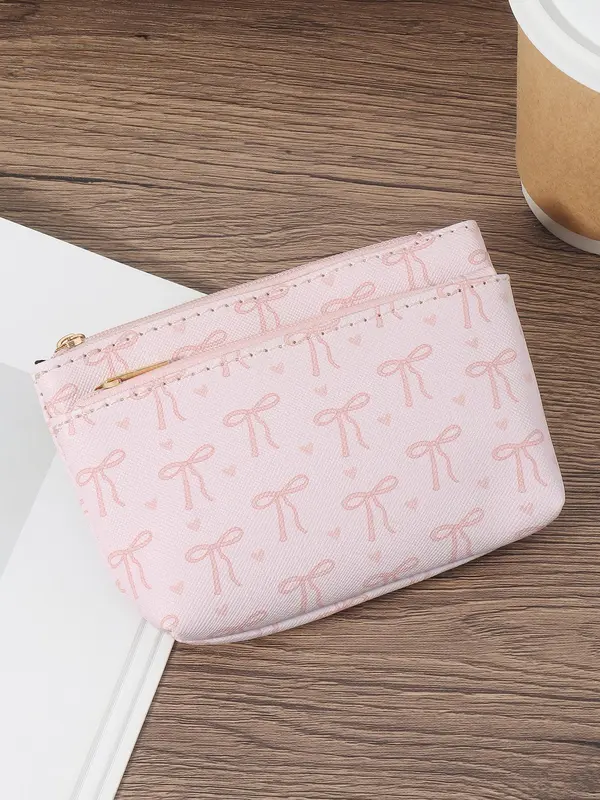 Women's Bow Pattern Short Wallet, Casual Multi Card Slot Card Holder, Minimalist Portable Multi-functional Zero Wallet, Driver's License Wallet, Card Bag 5