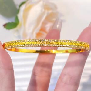 Gelang Tangan Bintang Barang Kemas Bersalut Emas, Gaya Tradisional, Untuk Wanita, Mewah Mampu Milik, Genggam Bertali Berlian, Gelang Emas Fesyen, Gelang Tangan