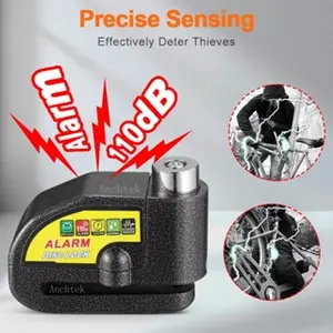 Gembok Cakram Motor Alarm Anti Maling, Peringatan Suara Keras Gembok Motor