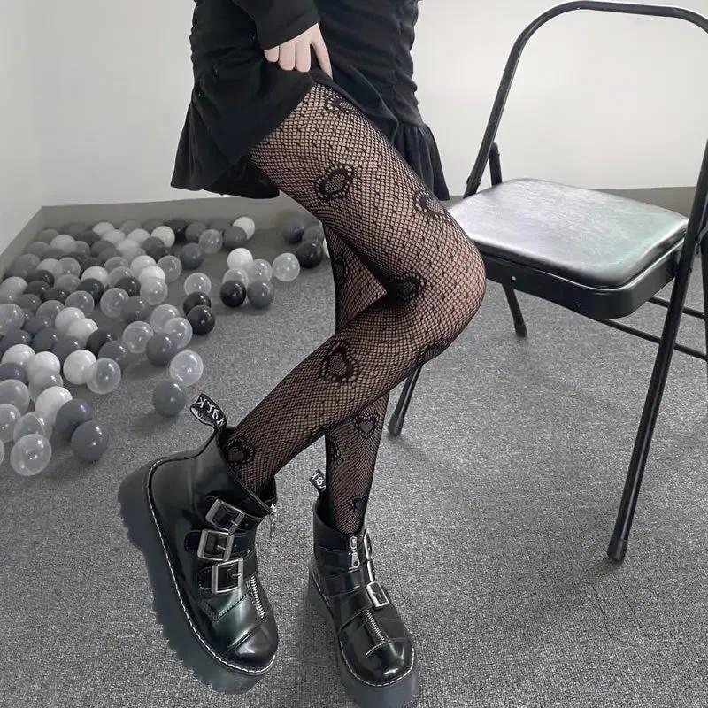 Product Introduction of Tất lưới, phong cách Gothic Lolita, quần tất lưới cho phụ nữ, quần tất lưới, quần tất Y2k, với quần legging họa tiết hoa, đồ lót gợi cảm 35