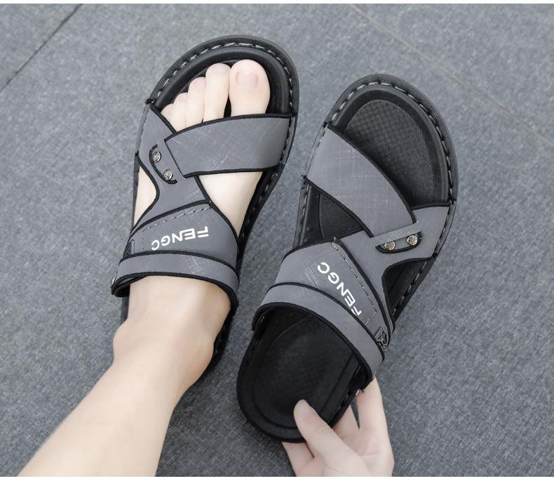 Product Introduction of Men's Sandals New Summer Driving Dual-use Non-slip Soft Sole Fashionable Stylish Trendy Lightweight Men's Sandals 28