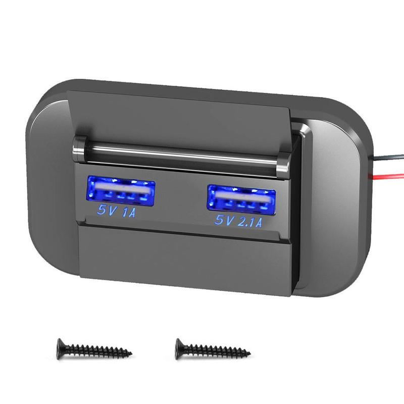 Product Introduction of Car 5V/1A 5V/1.5A PD 2 USB Port Fast Charger Socket Power Charge Outlet Panel D0J8 46