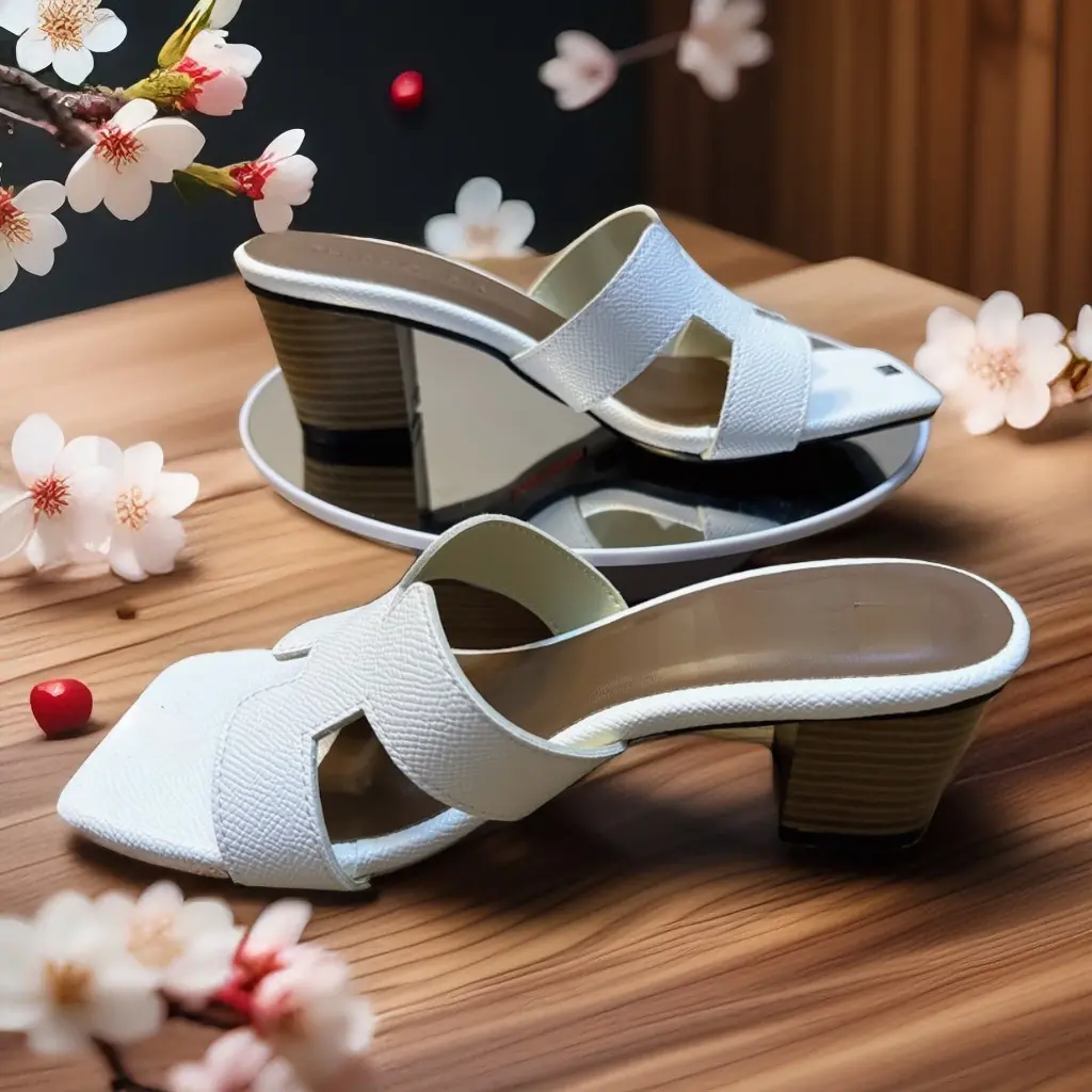 DÉP CAO GÓT NỮ VỚI THIẾT KẾ BẢNG QUAI CHỬ Hờ gót cao 5cm _ MÃ 31 -DéP Shoes guốc hm chữ