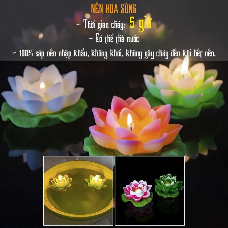 NẾN HOA SÚNG-CHÁY LIÊN TỤC 5H 7
