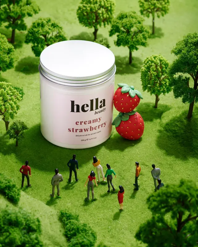 (TẶNG 1 QUÀ) Tẩy Tế Bào Chết Body Kem Dâu Hella Beauty 500g Dành Cho Da Nhạy Cảm 4