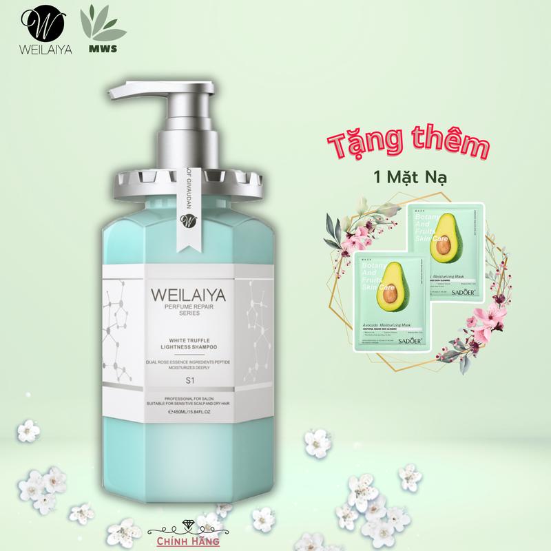 [Weilaiya] Dầu gội phục hồi đa tầng nấm Truffle WEILAIYA 450ml, Gội đầu nam nữ, phục hồi tóc hư tổn, hương thơm sang trọng [Tặng 1 Nạ][Chính hãng]