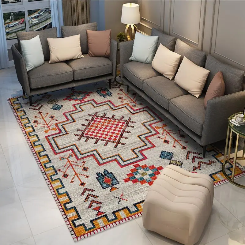 Thảm Phong Cách Dân Tộc Bohemian, Thích Hợp Cho Phòng Khách, Chăn Đầu Giường, Phòng Ngủ, Bàn Cà Phê, Ghế Sofa Và Đầu Giường, Thảm Trải Chân, Trùm Kín, Có Thể Giặt Bằng Máy 1