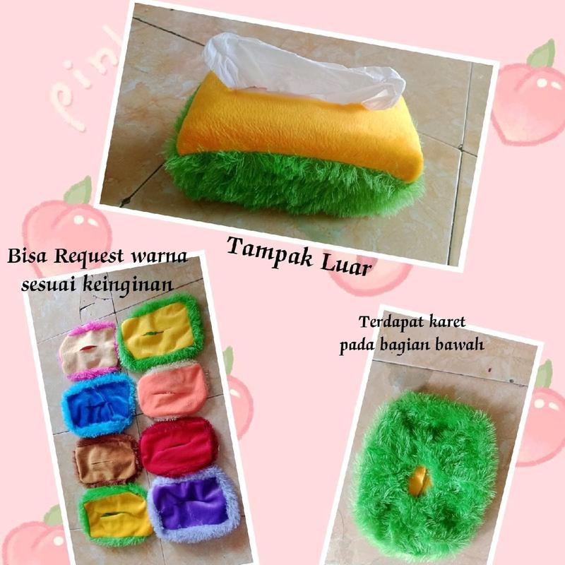 Tempat Tisu Bulu Kombinasi Velboa Untuk Ruang Tamu 0