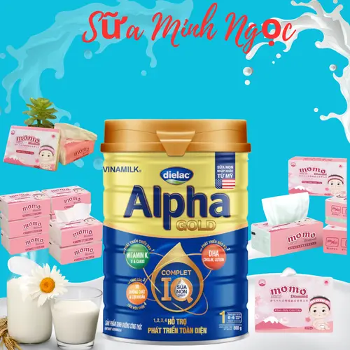 Khăn Giấy Lau MoMo Daimom Kèm Quà Vinamilk Dielac Alpha Gold 850gr