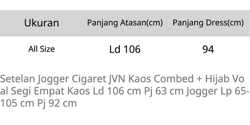 Product Introduction of Setelan Jogger Cigaret JVN Kaos Combed Merah Putih + Hijab Voal Segi Empat Voal  Katun Nyaman 0