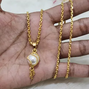 kalung nori liontin shell putih lapis emas 24k