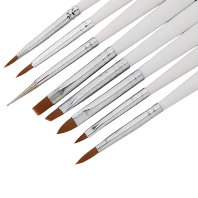 Brush Kutek Kuku Zebra Nail Art 8 PCS - White 1