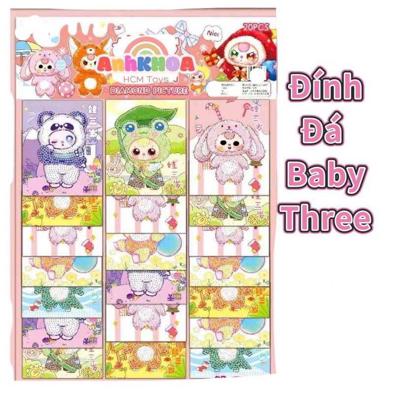 vỉ 20 tờ tranh đính đá hình baby three dễ thương đồ chơi toy