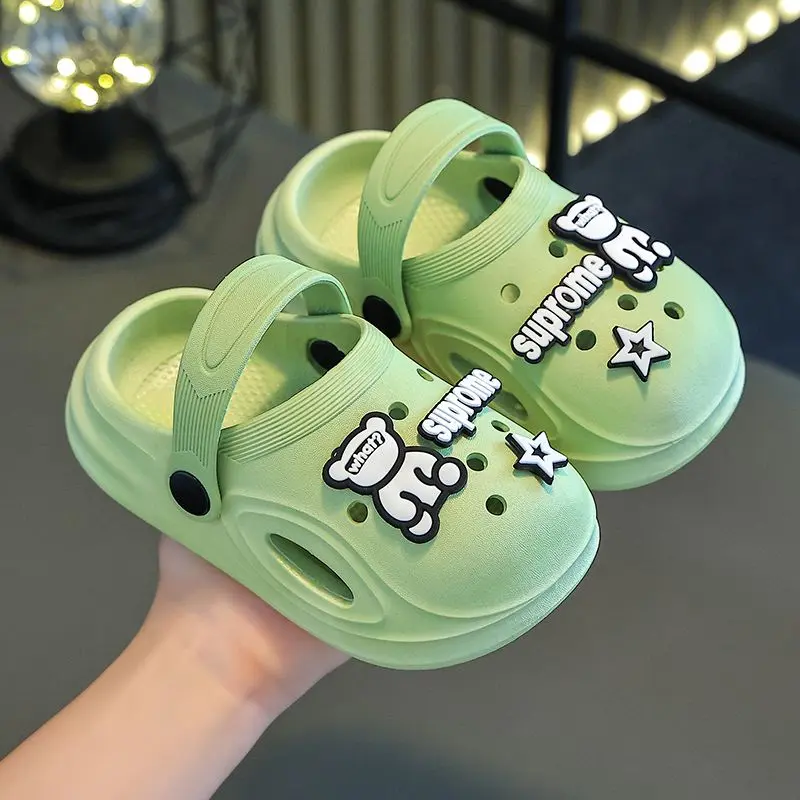 Guốc Trẻ Em, Thiết Kế Hoạt Hình Dễ Thương, Kín Ngón, Đế Mềm, Thích Hợp Cho Bé Trai Và Bé Gái, Dép Đi Ngoài Trời Mùa Hè, Dép Chống Thấm Nước Chống Trượt Cho Bé, Năm 2025 8