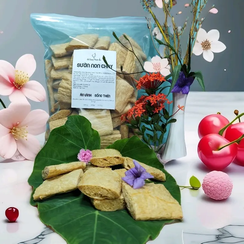 [Tặng gia vị Bún Rêu chay] Sườn Non Chay 1kg Loại Xịn Pháp Ấn, giòn, phù hợp các món chiên, rim, ăn rất ngon với cơm nóng 4