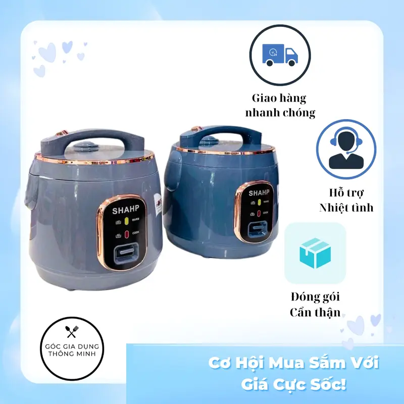 Nồi cơm điện mini SHAHP, kiểu dáng siêu bền đẹp, công nghệ hiện đại, tiết kiệm điện năng 3