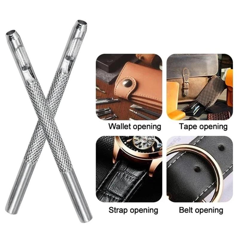 Product Introduction of Leather Craft Tool Set 2.5/3/3.5/4mm Belt Hole Punchers Round Hole Hollow Leather Punch Kit DIY Galvanized Watch Band Tools Belt 11