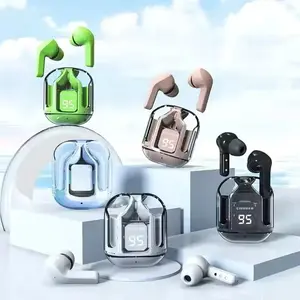 AIR31 Wireless Bluetooth Earphone Transparent HIFI Headphone LED Power Digital Display Stereo Sound Headset
