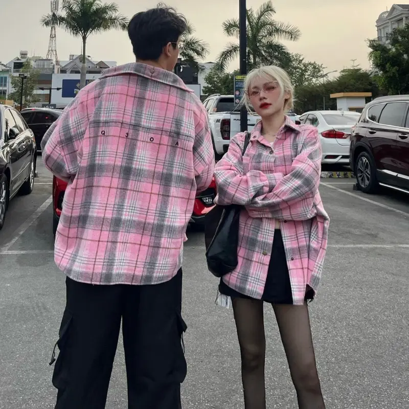 Áo khoác sơ mi nam nữ FLANNEL tay dài from rộng nhiều màu cá tính (ảnh cận chất) 1