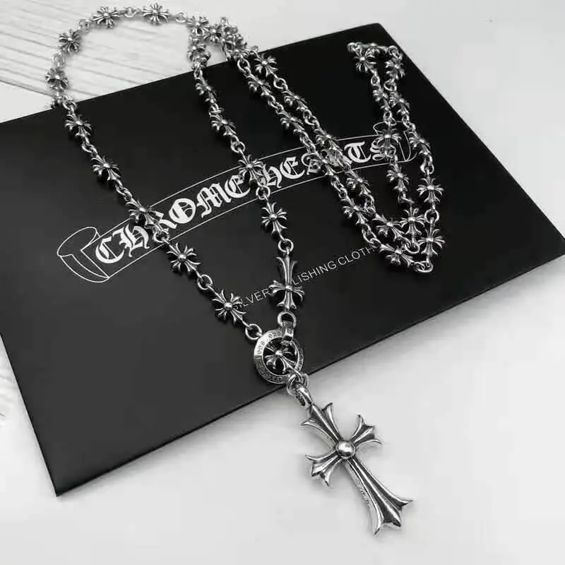 Chrome Hearts Luoxin retro cross accessories necklace trend hip-hop fashion couple pendant chain