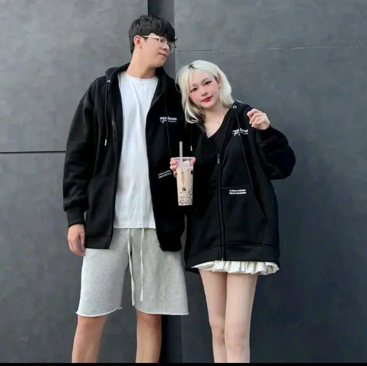 Áo Khoác Hoodie Unisex Zip IN Phản Quang Nón 2 Lớp Tay Phồng From Rộng Hot Trend Nam Dài Tay Menswear áo hoodie zip 3