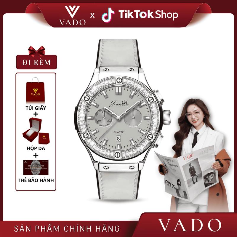 [LIVE2] Đồng hồ mặt tròn số đính đá sang trọng, hỗ trợ kháng nước - DH2 JRANDE