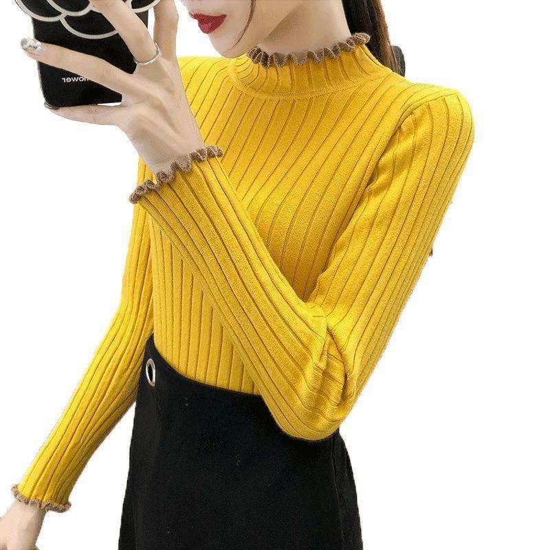 Autumn long-sleeved T-shirt, bottomed shirt, fungus rimmed top 8