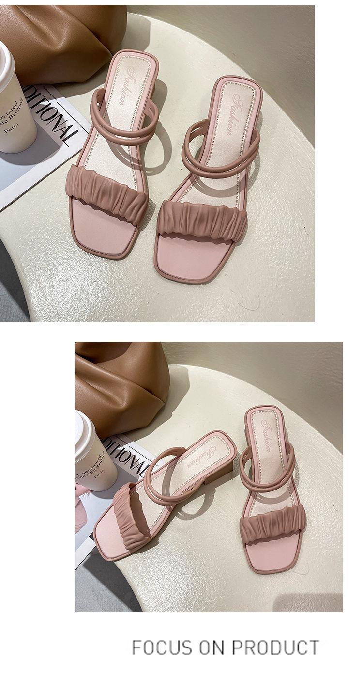 Product Introduction of 1PCS cool slippers women's autumn and summer fashion versatile thick heel non-slip outer wear Shoes Sandal 14