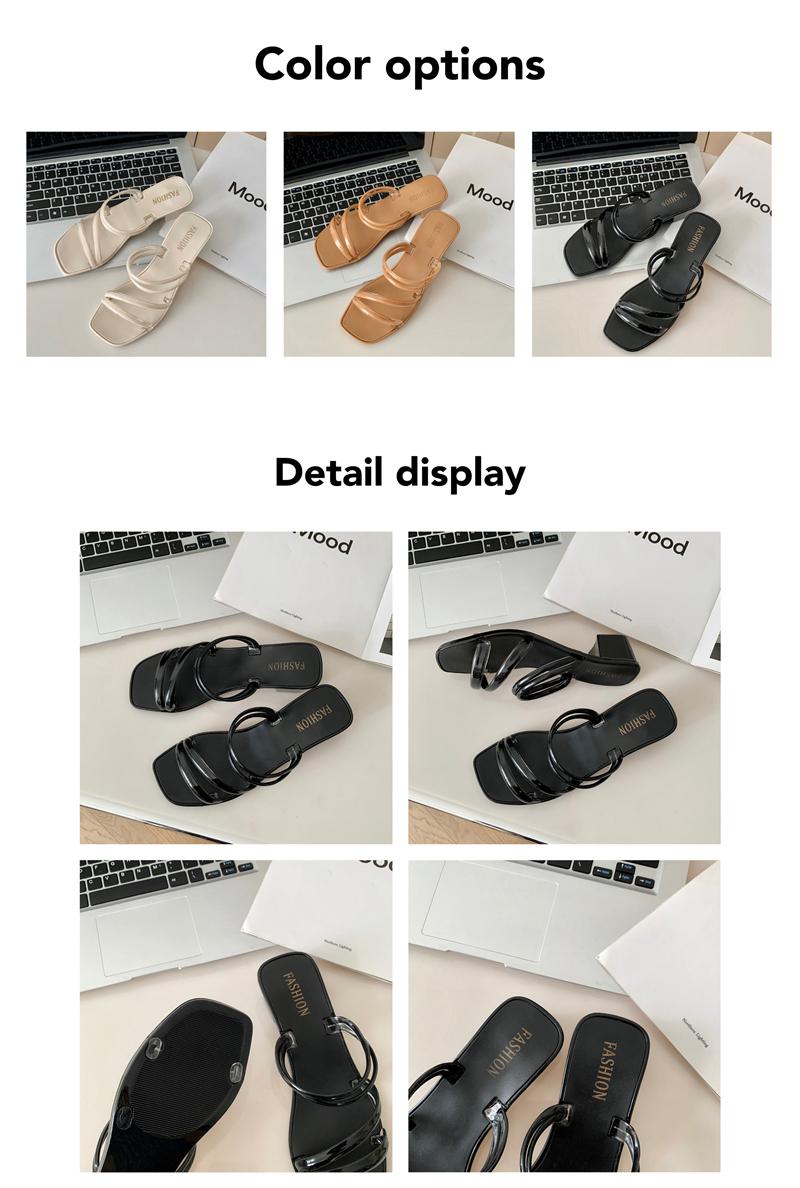 Product Introduction of New Four Strap Platform Sandals High Heels For Women Footwear Girl Walking Summer Slippers Walking Shoes Kitchen 12