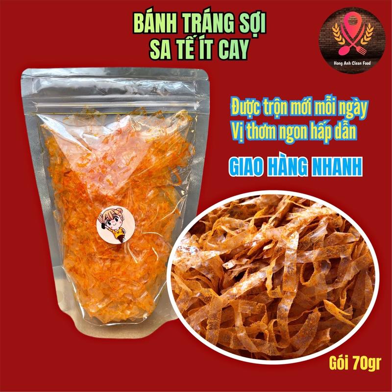 BÁNH TRÁNG SỢI SA TẾ ÍT CAY Trộn Sẵn ĐẶC SẢN LONG AN Hong Anh Clean Food Ăn Vặt Snack Thức Ăn