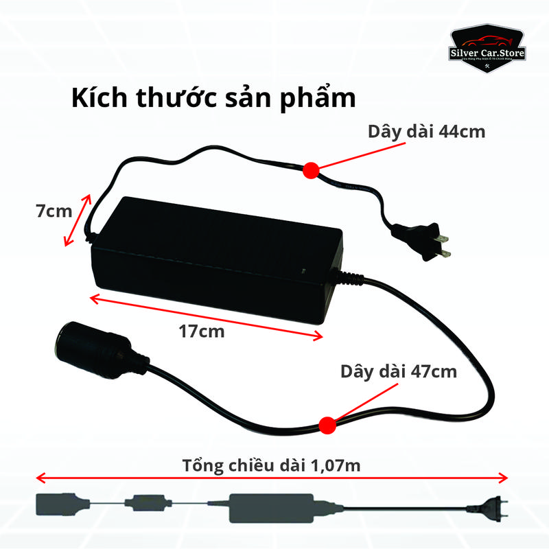 Đổi Nguồn 220V Sang 12V- Bộ Chuyển Đổi nguồn 12V - 5A-10A . Công Suất 60W-120W Đầu Cắm Tẩu Ô Tô Loại Tốt Phụ Kiện 2