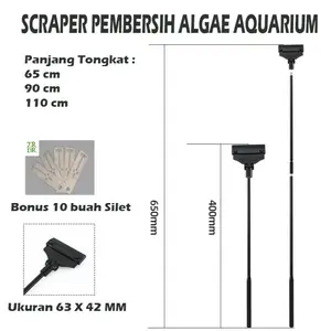 WYIN Scraper Cleaning Tools Pembersih Algae Lumut Aquarium Pengerok Aquascape