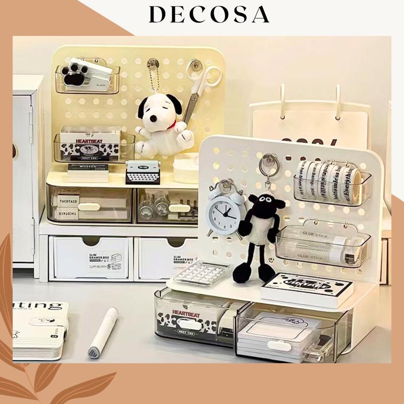 Kệ đựng đồ để bàn kèm bảng lỗ pegboard decor bàn học bàn làm việc