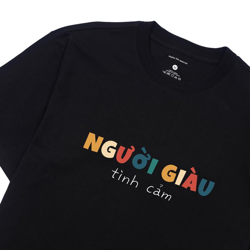 Áo Thun Người Giàu, Tình Cảm. Áo Hài Hước Châm Biến Độc Đáo Công Sở Văn Phòng Cho Nam và Nữ Cotton, Cổ tròn Form Oversize